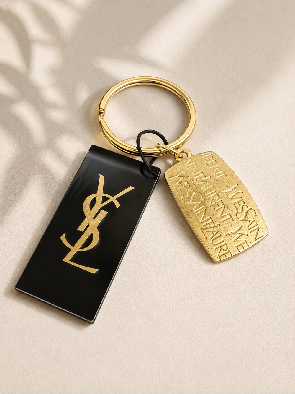 VTG YSL Yves Saint Laurent Pendant Necklace Keychain Bag Charm NWT 28” - Picture 2 of 7